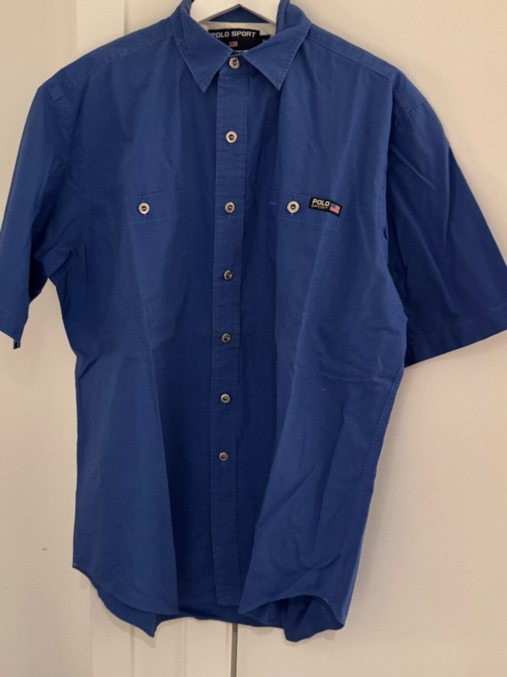 POLO SPORT SHORT SLEEVE WORK SHIRT SIZE MEDIUM 100% COTTON